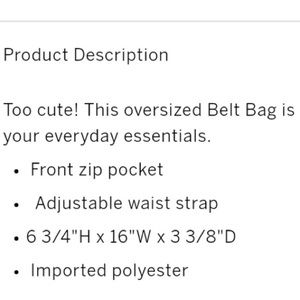 PINK Victoria's Secret Bags - NEW VS PINK Oversized Belt Bag fanny pack PINK Victoria's Secret Bags - NEW VS PINK Oversized Belt Bag fanny pack